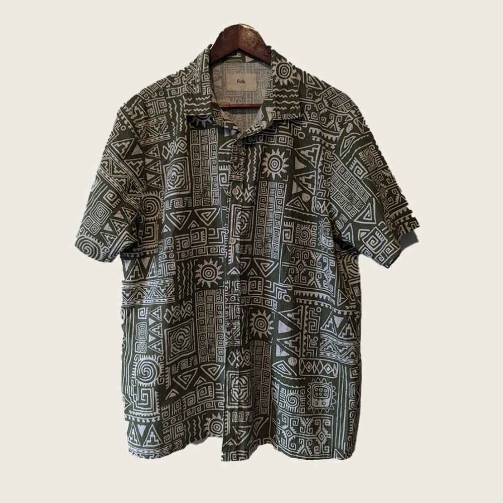FOLK - Short sleeve patterned shirt - Sz L